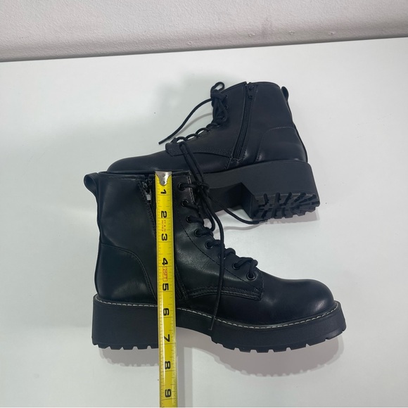 Madden Girl Women Carra Black Chunky Ankle Boots 9M Goth Emo Punk Moto Biker - Picture 3 of 7